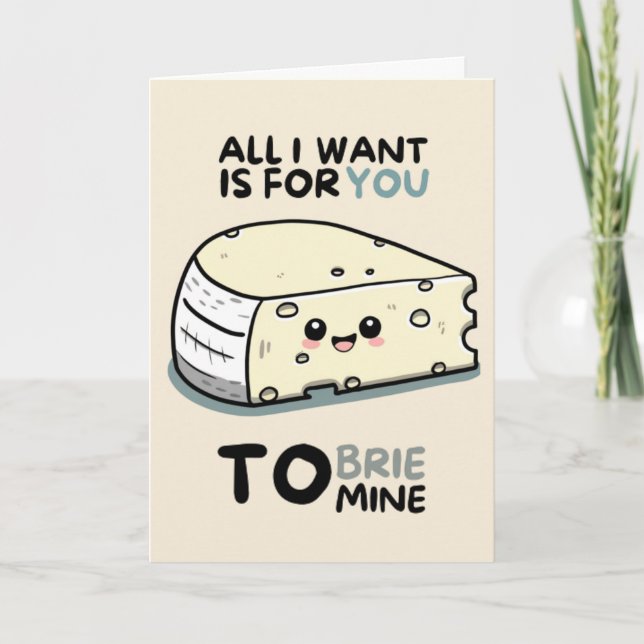 Happy Anniversary Cute Funny Simple Brie Card (Front)