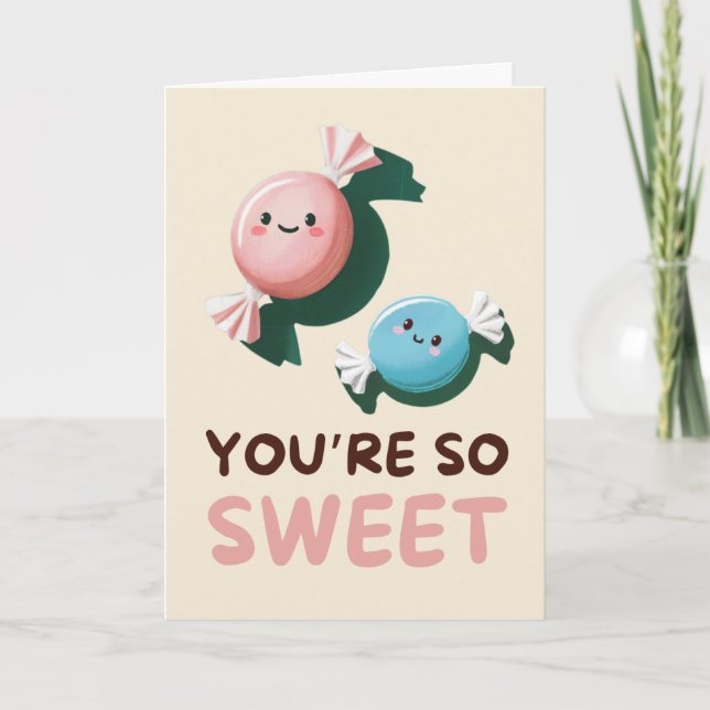 Happy Anniversary Cute Funny Simple Candy Card (Front)