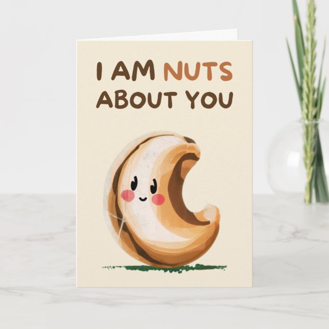 Happy Anniversary Cute Funny Simple Nut Card (Front)