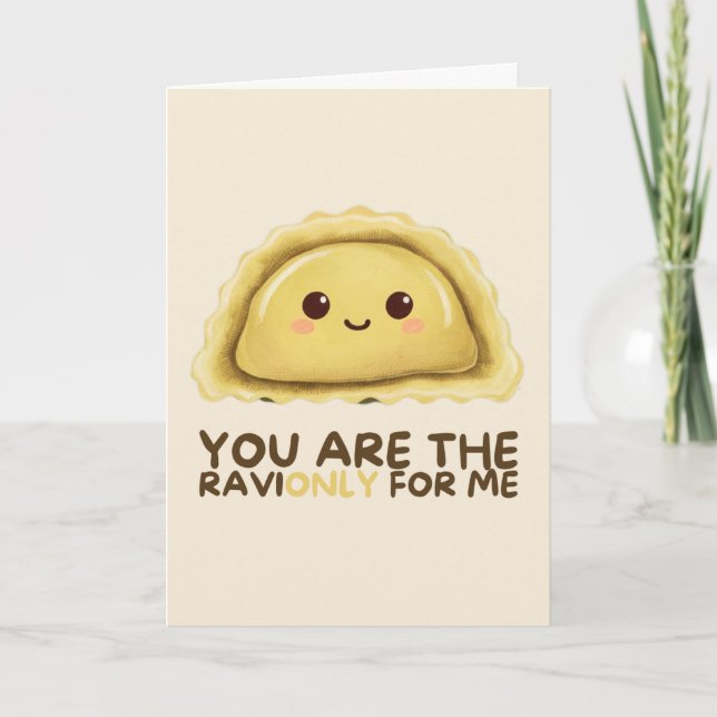 Happy Anniversary Cute Funny Simple Ravioli Card (Front)