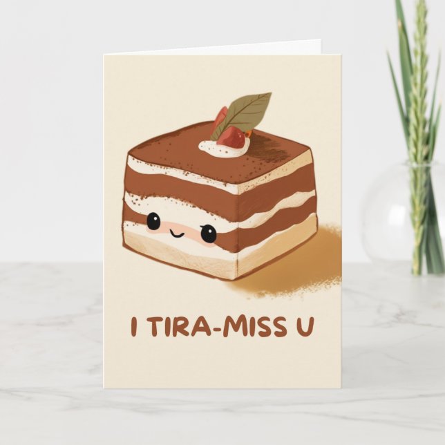 Happy Anniversary Cute Funny Simple Tiramisu Card (Front)