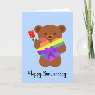 Happy Anniversary Cute Teddy Bear #2 Card