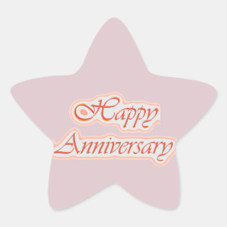 HAPPY Anniversary : Elegant Text  Background Colou Star Sticker