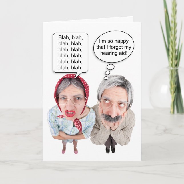 Happy Anniversary Funny Old Couple Card (Front)
