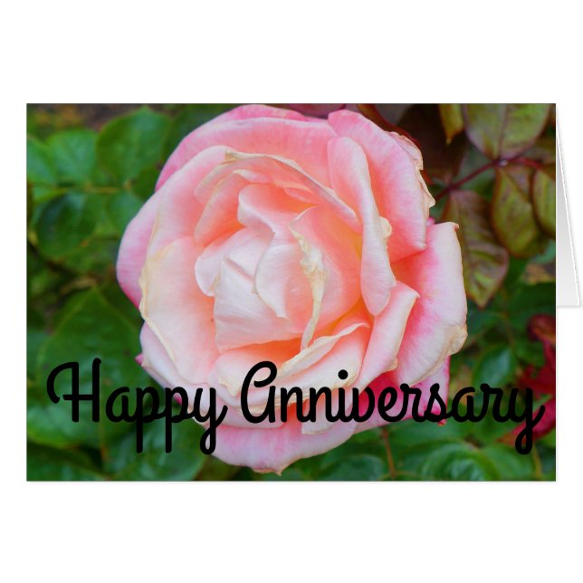 Happy Anniversary Gemini Rose #1 Card (Front Horizontal)