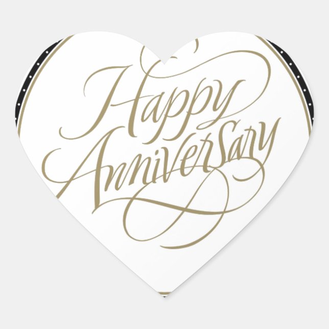 HAPPY ANNIVERSARY GIFTS HEART STICKER (Front)