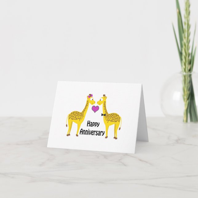 Happy Anniversary Giraffes Card (Front)