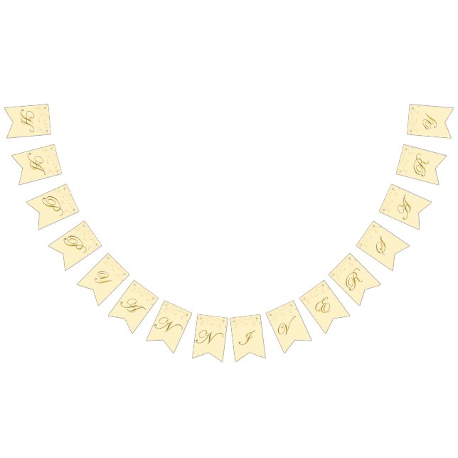 Happy Anniversary Gold Script with Confetti 50th  Bunting (All)