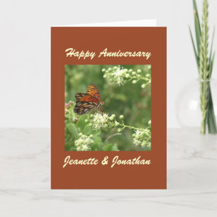 Happy Anniversary Greeting Card, Butterfly, Custom Card