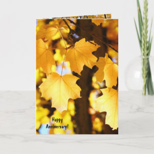 Happy Anniversary! greeting cards Golden Leaves