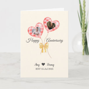 Happy Anniversary - Heart-shaped Photo Card