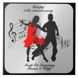 HAPPY ANNIVERSARY-KEEP ON DANCING CERAMIC TILE