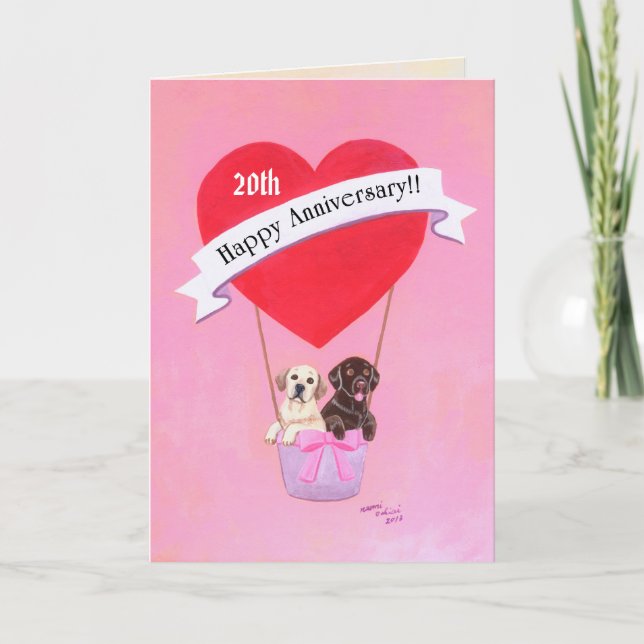 Happy Anniversary Labradors Card (Front)