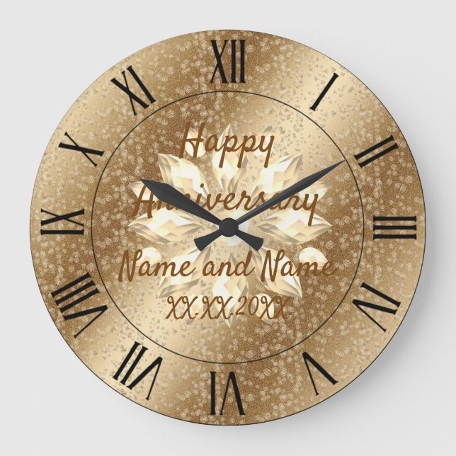 Happy anniversary Large Clock (Front)