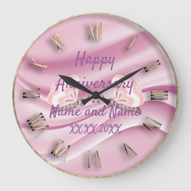 Happy Anniversary Large Clock (Front)