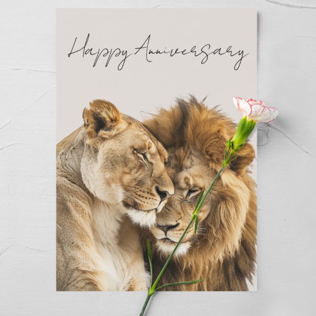 Happy Anniversary Lions Safari Animal Card (Creator Uploaded)
