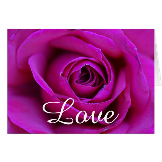 Happy Anniversary  "Love" Rose Greeting Card (Front Horizontal)