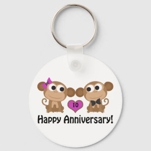 Happy Anniversary Monkeys Key Ring