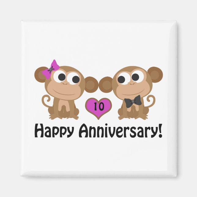 Happy Anniversary Monkeys Magnet (Front)