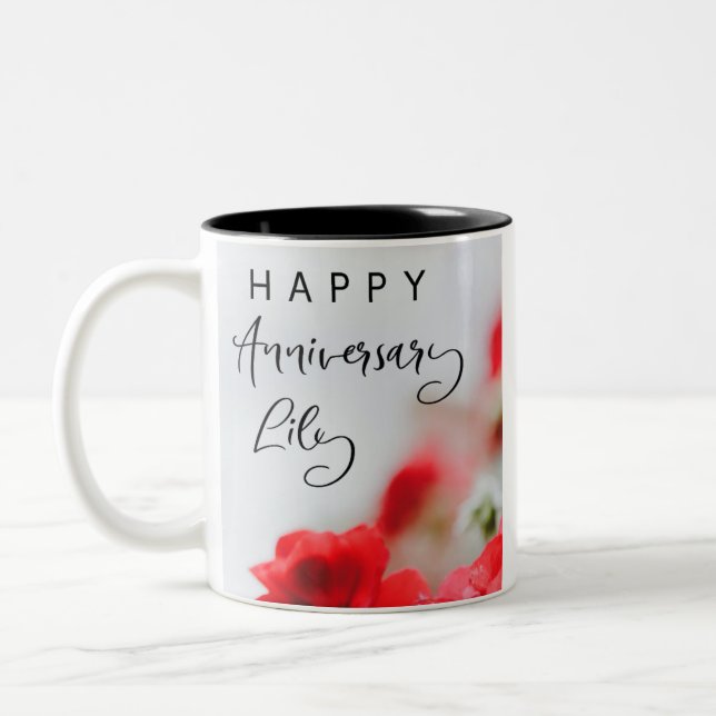 Happy Anniversary Mug | Personalised Name  (Left)