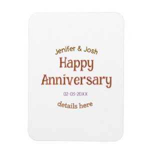 happy anniversary name golden pink details trendy magnet