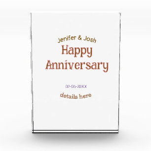 happy anniversary name golden pink details trendy photo block