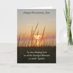 Happy Anniversary , Ocean Sunset Photography Card