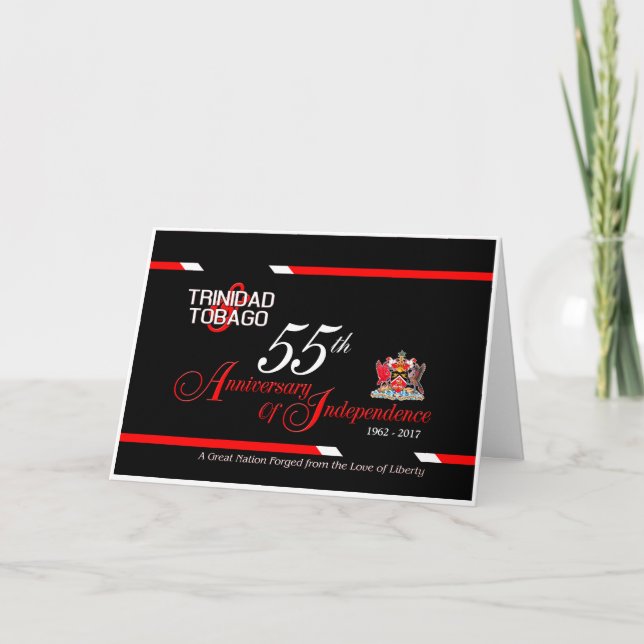 Happy Anniversary of Independence T&T Card (Front)