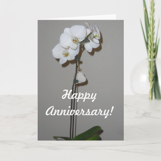 Happy Anniversary Orchid Card (Front)