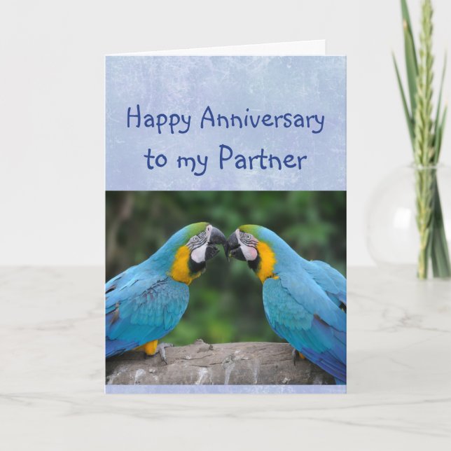 Happy Anniversary Partner Parrot Wife Love  Card (Front)