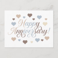 Happy Anniversary Pastel Hearts Romantic Elegant