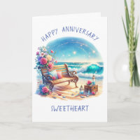 Happy Anniversary Personalised Beach Theme