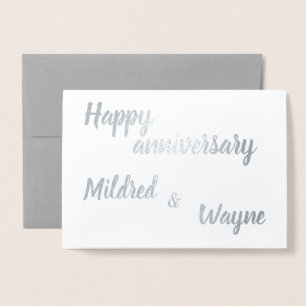 Happy Anniversary Personalised Names Foil Card