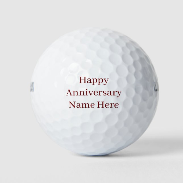 Happy Anniversary Personalized Golf Balls (Front)