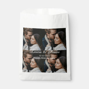 Happy anniversary photo collage name date simple w favour bags