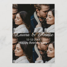 Happy anniversary photo collage name date simple w