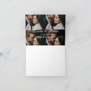 Happy anniversary photo collage name date simple w thank you card
