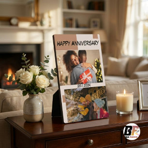 Happy Anniversary photo collage Plaque