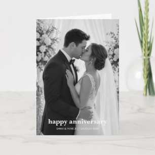 Happy Anniversary Photo Trendy Romantic Card
