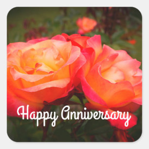 Happy Anniversary Rainbow Sorbet Rose #3 Stickers