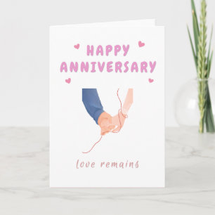 Happy Anniversary Red Strings Hand Card