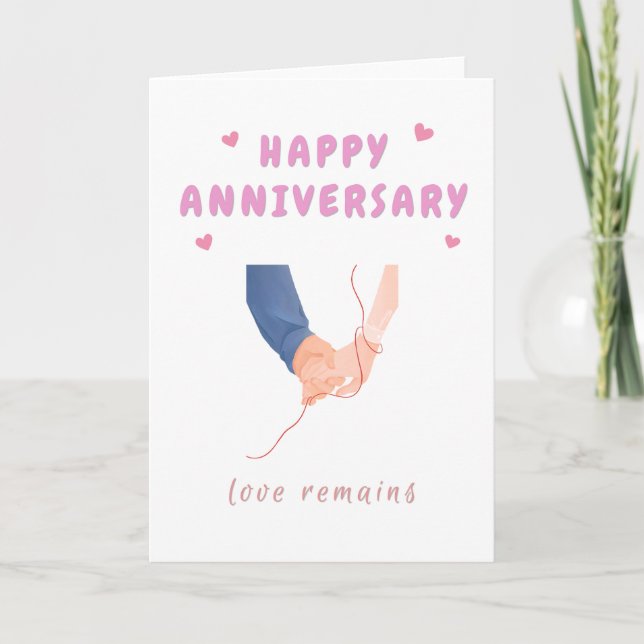 Happy Anniversary Red Strings Hand Card (Front)