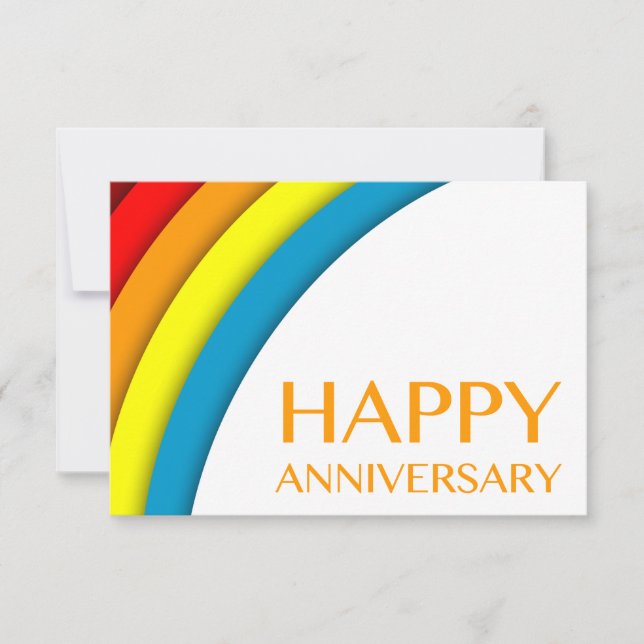 happy anniversary (retro rainbow) invitation (Front)
