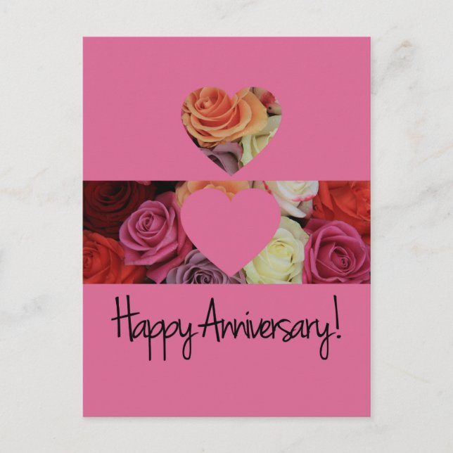 Happy Anniversary roses Postcard (Front)