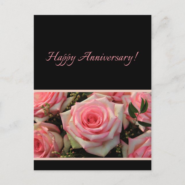 Happy Anniversary roses Postcard (Front)
