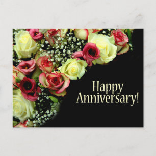 Happy Anniversary roses Postcard
