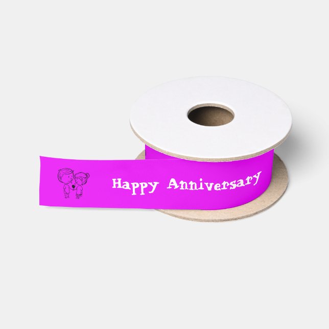 Happy Anniversary  Satin Ribbon (Spool)