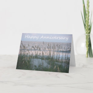 Happy Anniversary Seaside - To Mum and Dad Card