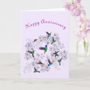 Happy Anniversary - Spring Joy - Hummingbirds   Card