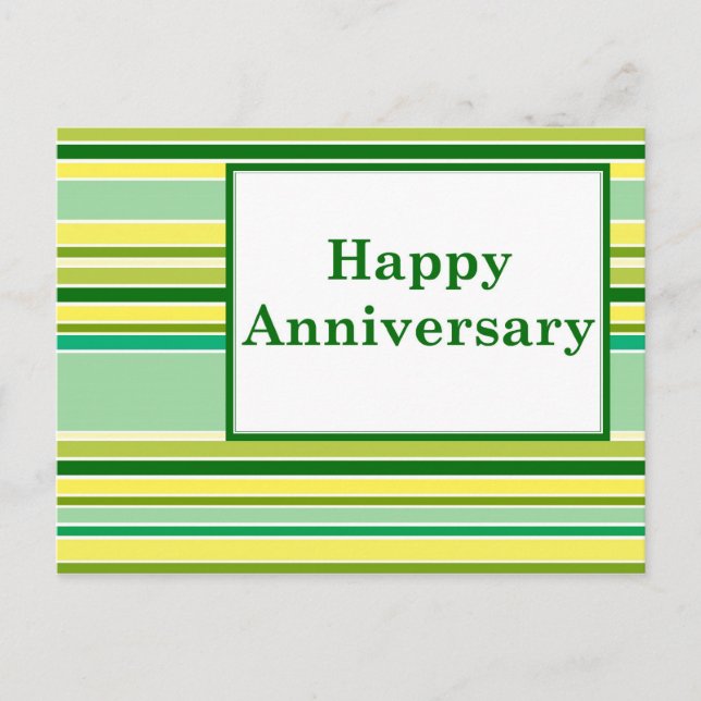 happy anniversary : spring striped postcard (Front)